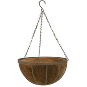 Metal hanging basket with coconut matting